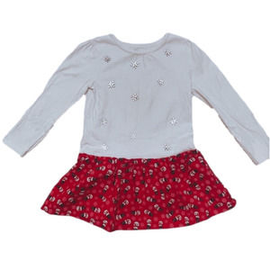 Red & White Snowman Tunic with Snowflake Gems